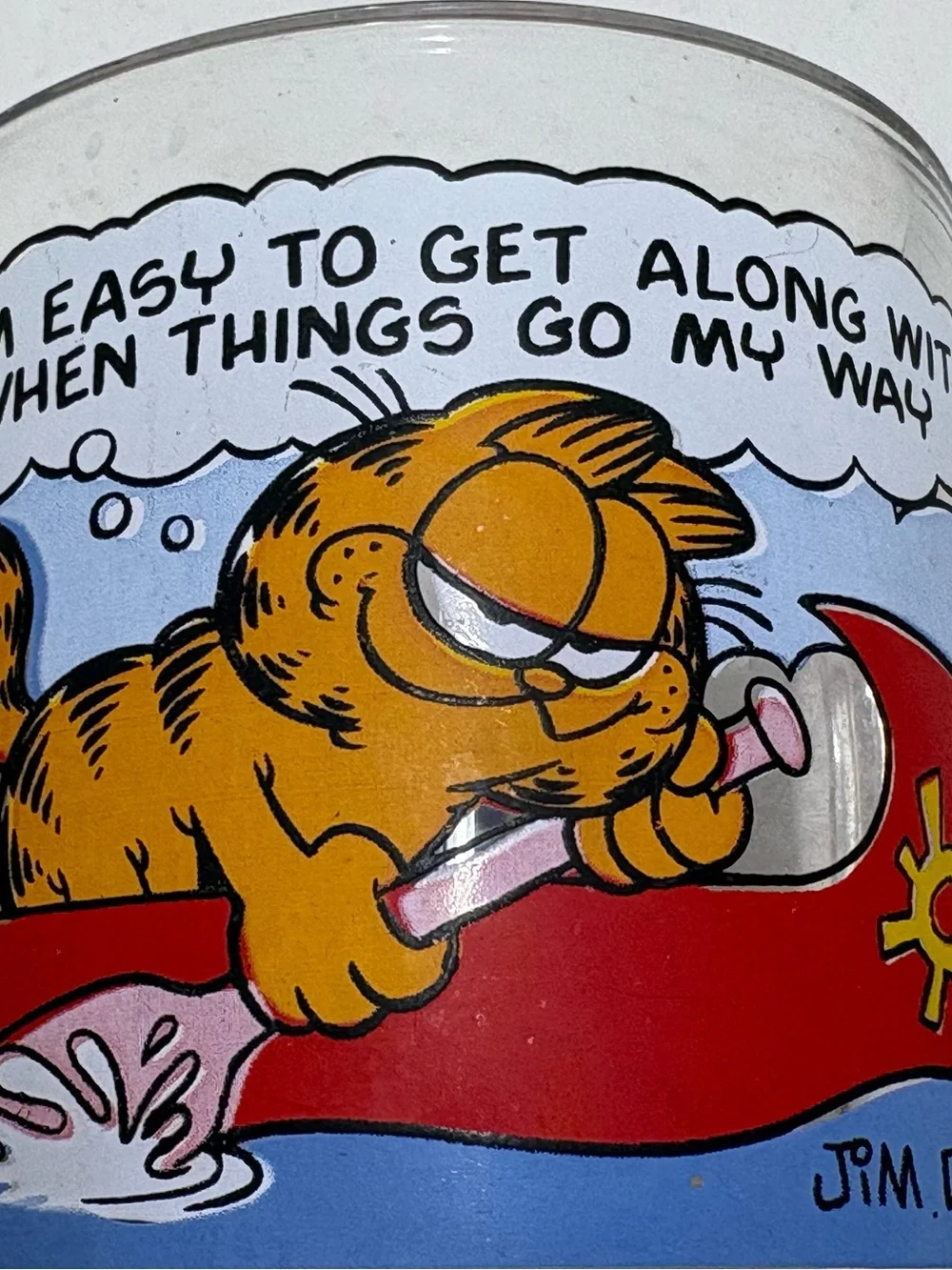 Vtg ‘78 McDonald’s Garfield the Cat Promotion Glass Mug Coffee Cup